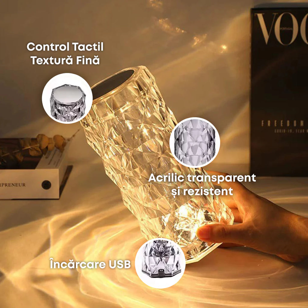 Lampă LED Ambientală cu Telecomandă și control prin atingere