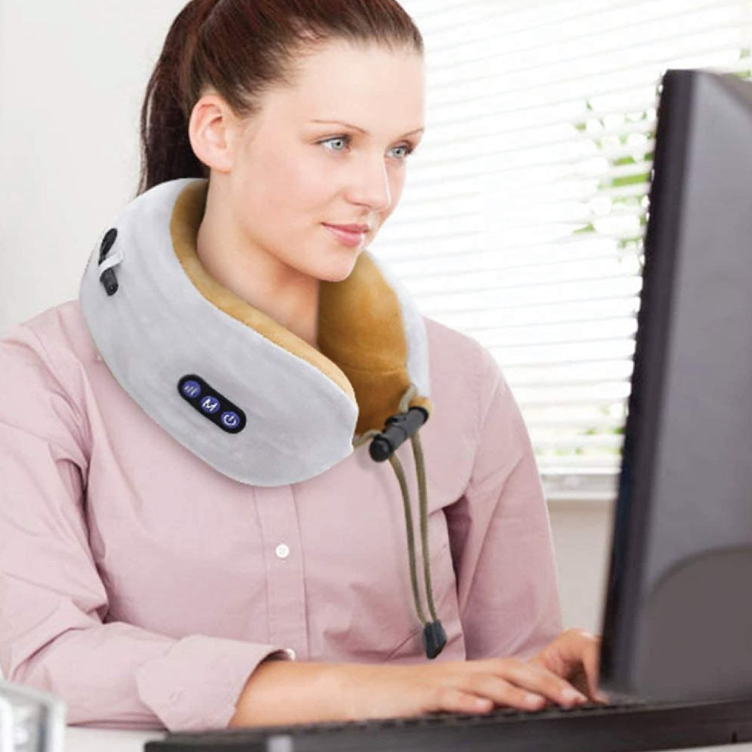 Perna de Masaj Cervical cu Spumă cu Memorie și Încărcare USB