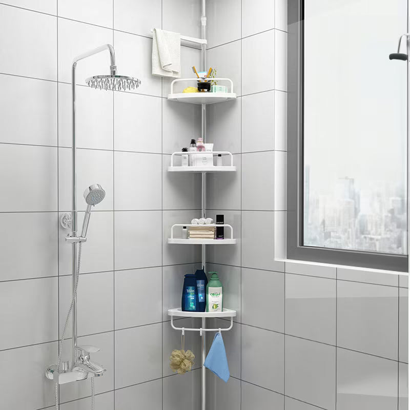 Etajera Telescopică pe Colț pentru Baie cu 4 rafturi reglabile